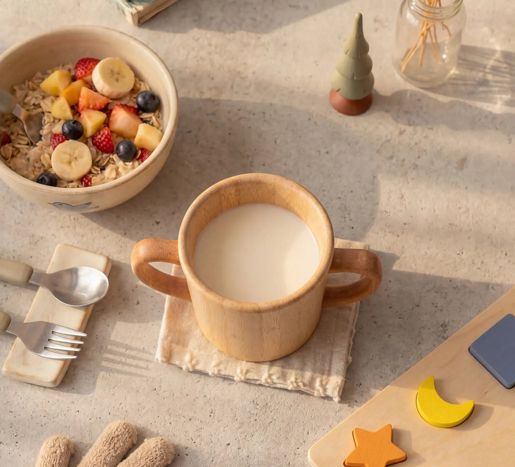天然素材でありながら、牛乳や色の濃い飲み物・食べ物を入れても色移りしにくい、食品衛生法適合のコーティングを施しています。