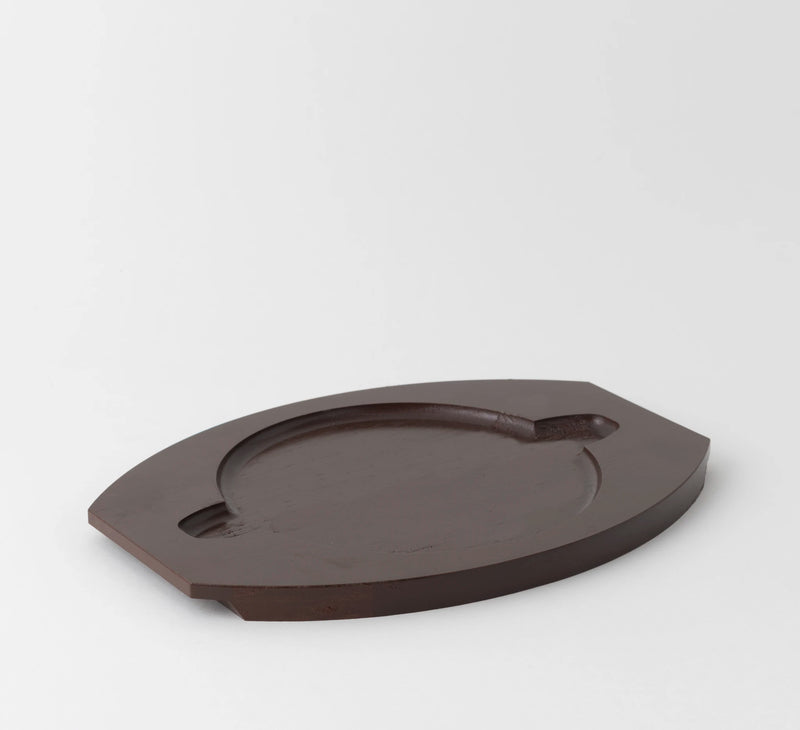 Round iron plate wooden stand (rubber wood: colored paint) 