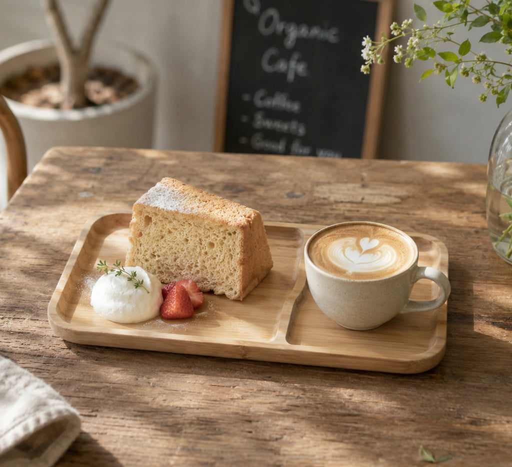 Compartment Plate Square - Rubberwood -